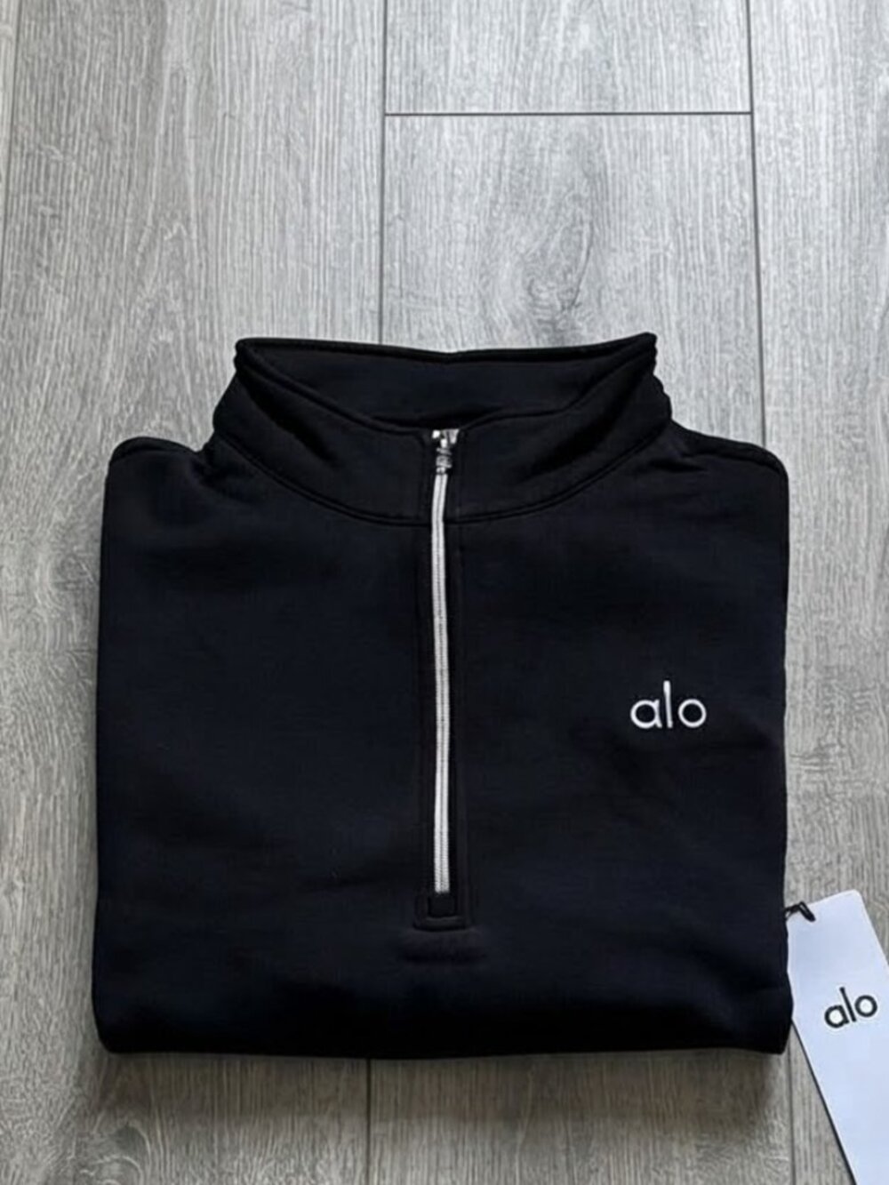 Alo Black Yoga Accolade Quarter Zip Pullover Unisex Black Alo Yoga (XS-XL)